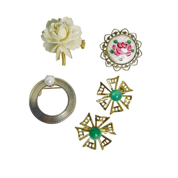 Unknown Jewelry - Lot Of 5 Small Gold Tone Pins (5765)